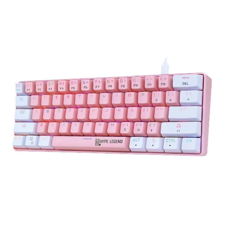 Teclado Gamer Hype Legend Rebel Shiro Pinku 60% SW Red RGB-1
