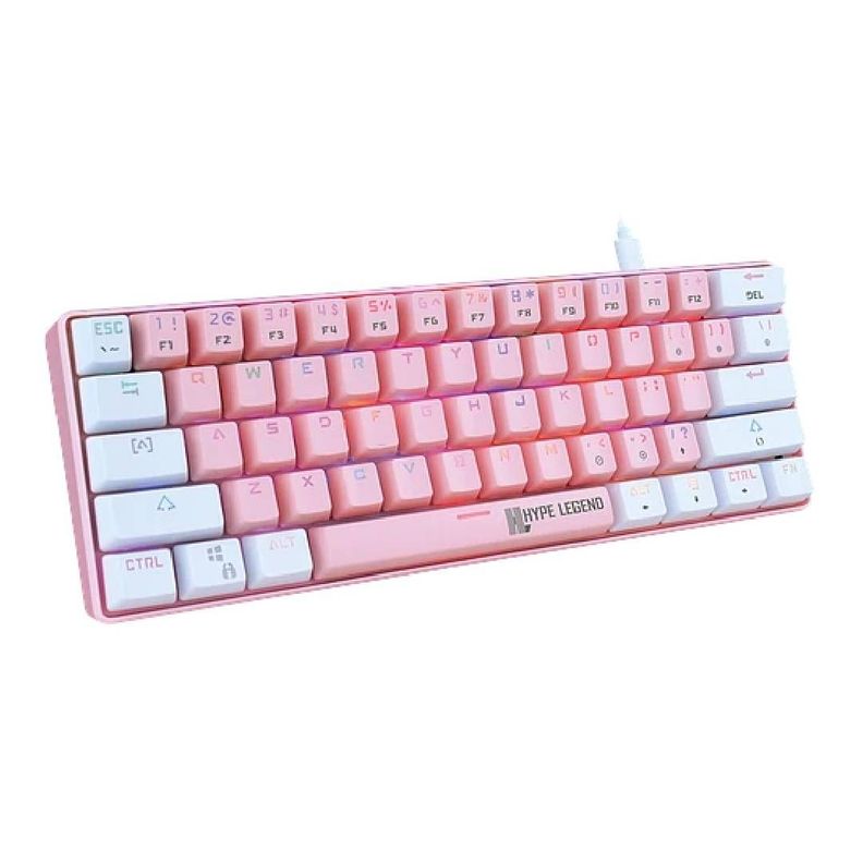 Teclado Gamer Hype Legend Rebel Shiro Pinku 60% SW Red RGB-2
