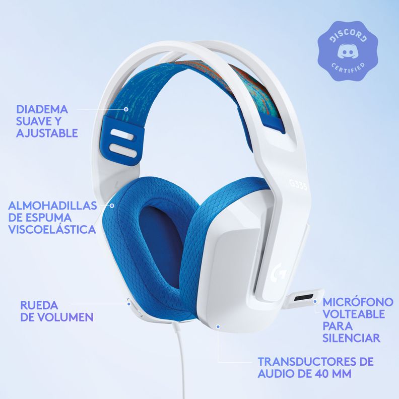 Audifonos Gamer Logitech G335 Blancos Jack 3.5mm-1