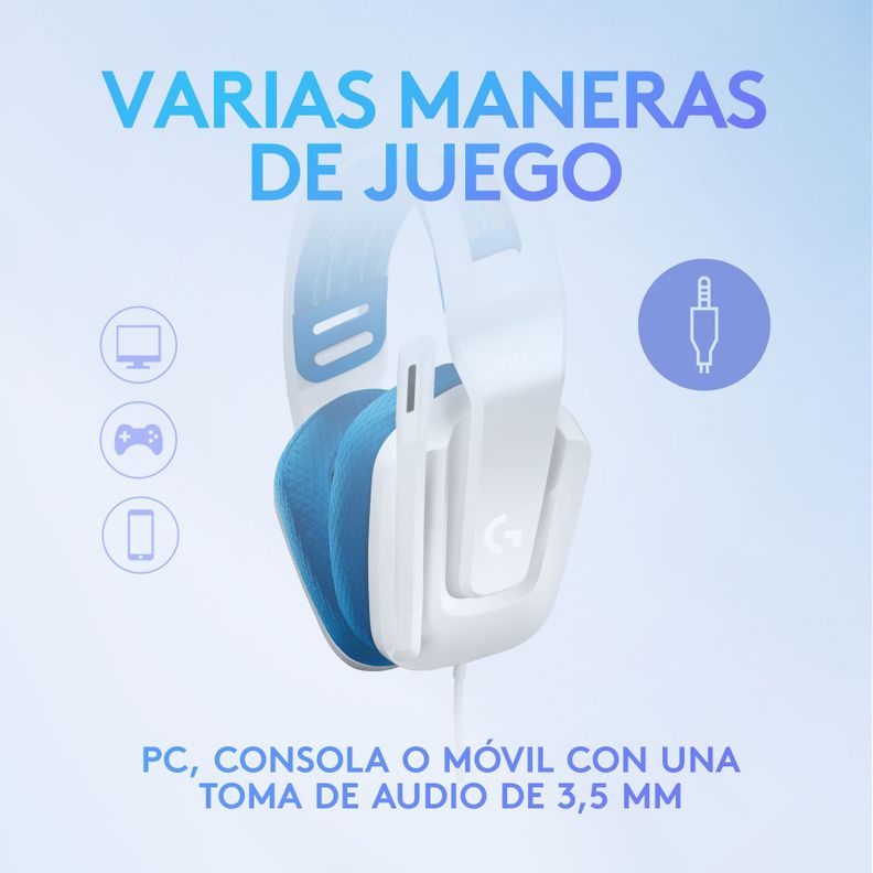 Audifonos Gamer Logitech G335 Blancos Jack 3.5mm-9