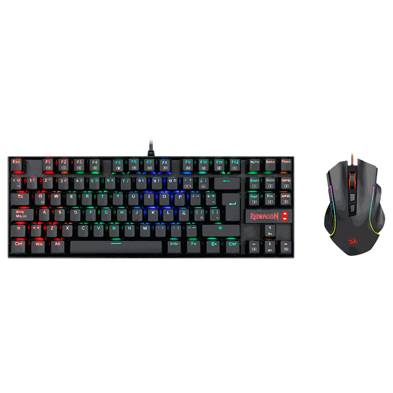 Pack Teclado y Mouse Gamer Redragon Kumara + Mouse Español-3