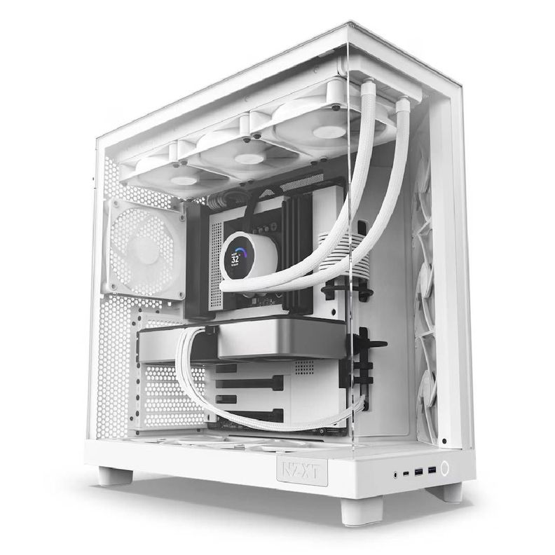 Gabinete NZXT H6 Flow ATX DualChamber Case Blanco-0