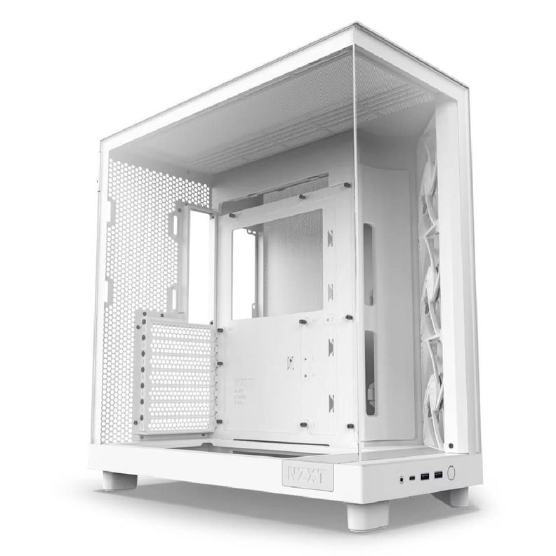 Gabinete NZXT H6 Flow ATX DualChamber Case Blanco-1