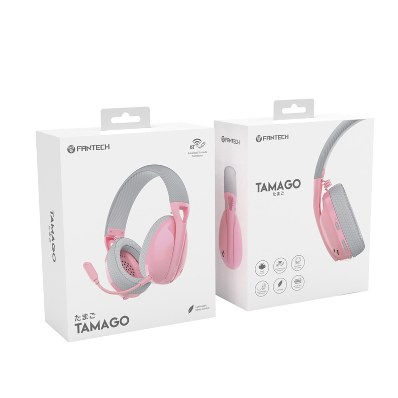 Audifonos Gamer Fantech Tamago WHG01 Pink Inalambrico-3