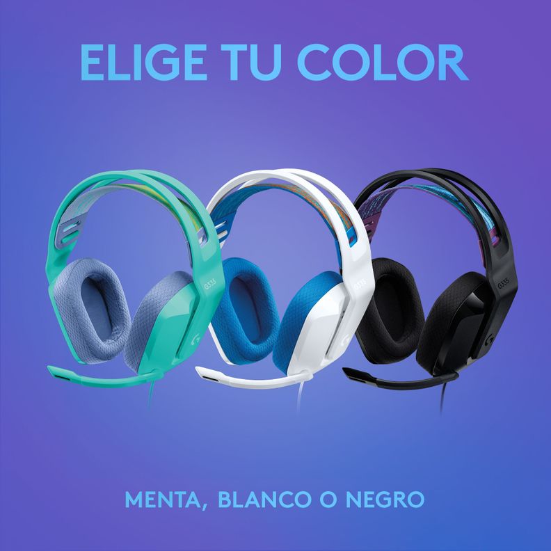 Audifonos Gamer Logitech G335 Negros Jack 3.5mm-3