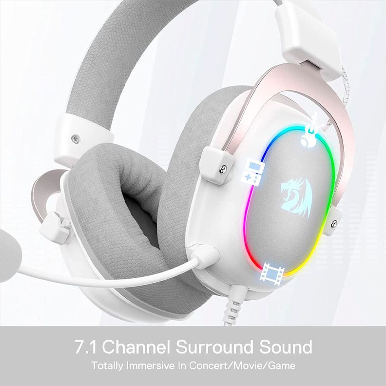 Audifonos Gamer Redragon Zeus H510-X RGB Blancos 7.1 USB-1