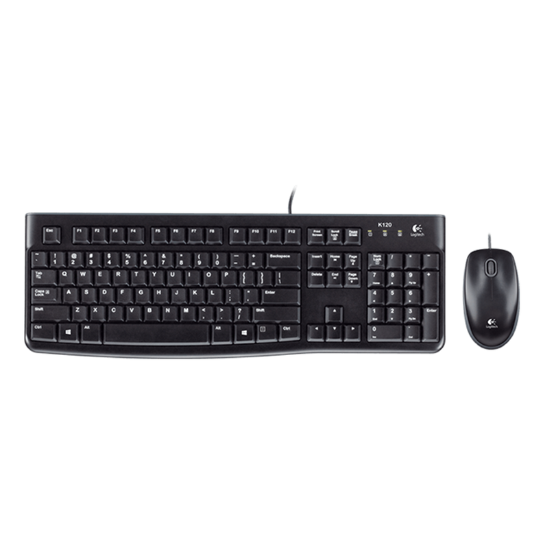 Kit Teclado y Mouse Logitech MK120 Alambrico Negro-0