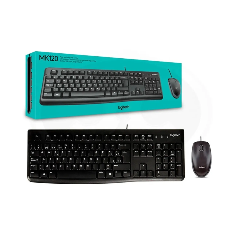 Kit Teclado y Mouse Logitech MK120 Alambrico Negro-3