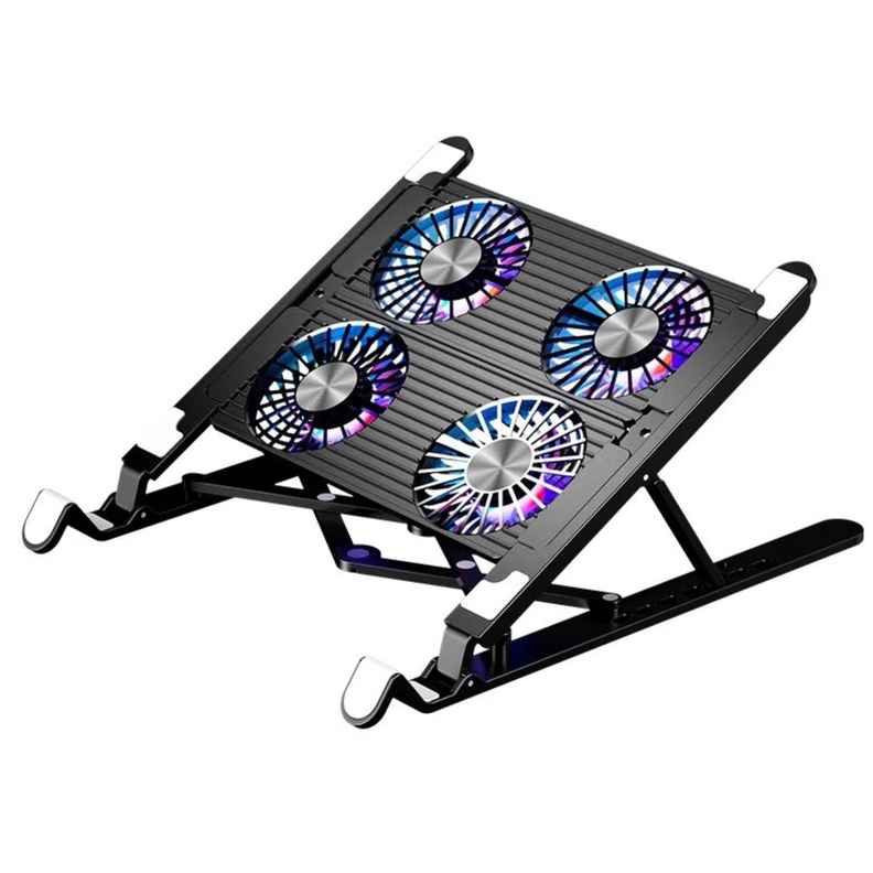 base cooler de 4 ventiladores alumino -0