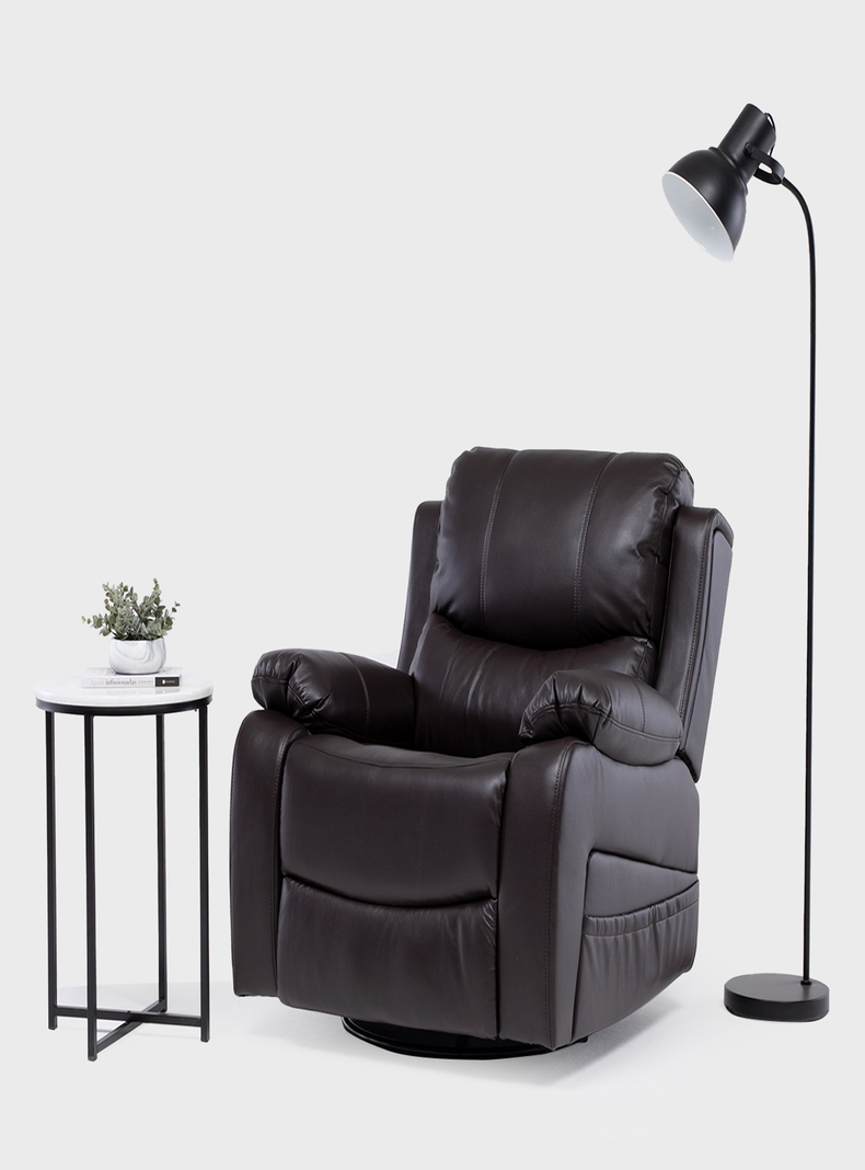 BERGER RECLINABLE PRO BROWN CON VIBROMASAJE 8 PUNTOS + CONTROL REMOTO + CALEFACCION + MECEDOR-0