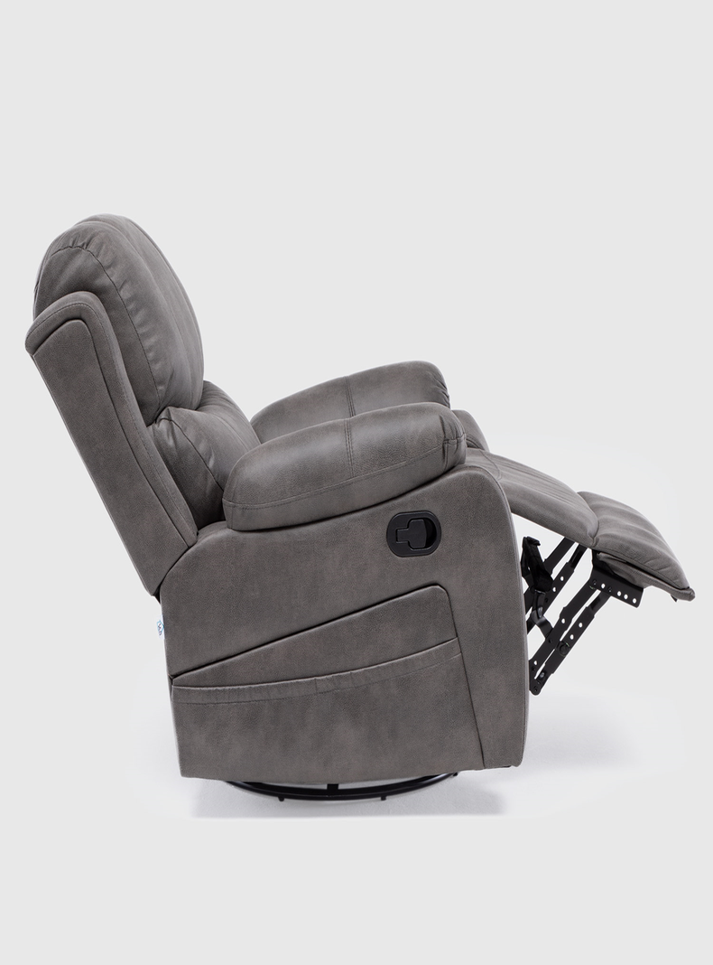 BERGER RECLINABLE PRO GREY CON VIBROMASAJE 8 PUNTOS + CONTROL REMOTO + CALEFACCION + MECEDOR-4