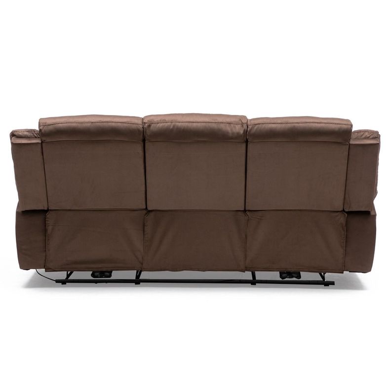 Sillon 3 cuerpos brown reclinable electrico + usb -6