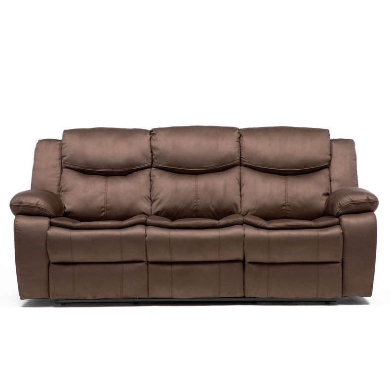 Sillon 3 cuerpos brown reclinable electrico + usb -7