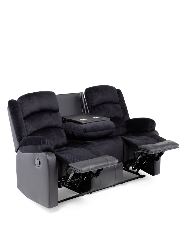 SOFA RECLINABLE CON POSAVASOS BLACK VENOM-4