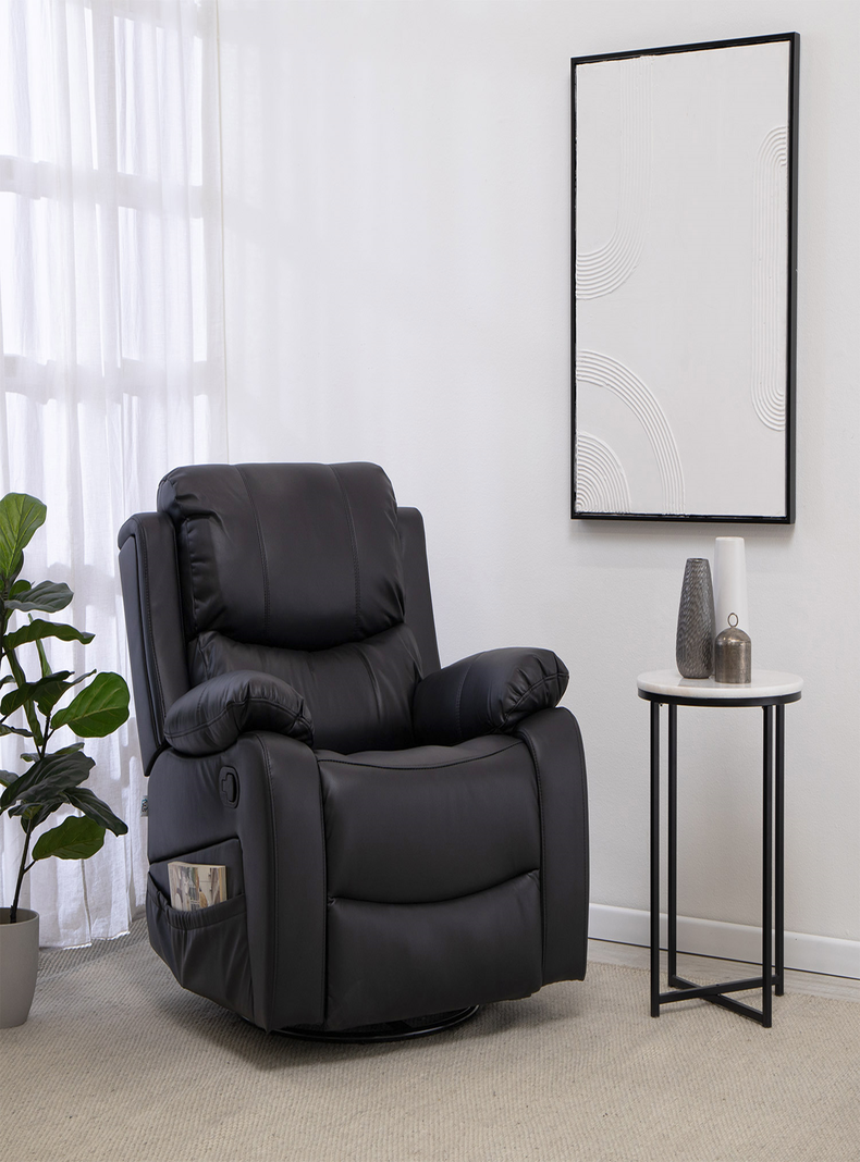BERGER RECLINABLE PRO BLACK CON VIBROMASAJE 8 PUNTOS + C.REMOTO-1