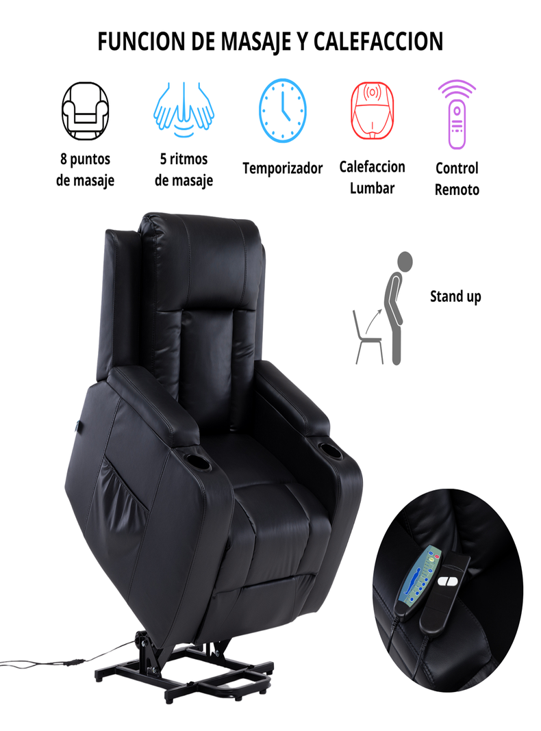 BERGER STAND UP BLACK CON VIBROMASAJE 8 PUNTOS + CONTROL REMOTO + CALEFACCION-2