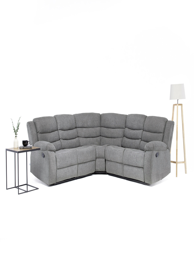 SECCIONAL RECLINABLE CURVO NEW GREY + POSAVASOS DE ALUMINIO-0