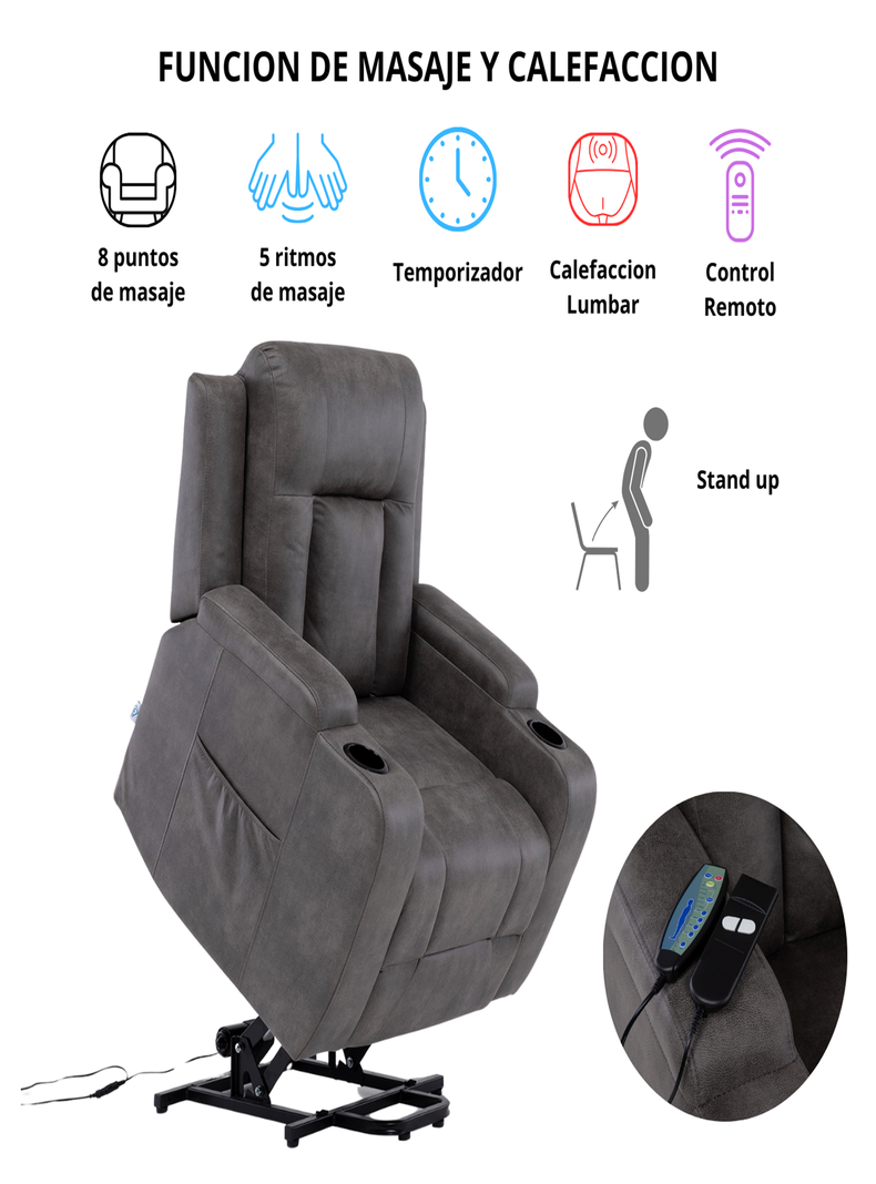 BERGER STAND UP GREY CON VIBROMASAJE 8 PUNTOS + CONTROL REMOTO + CALEFACCION-2