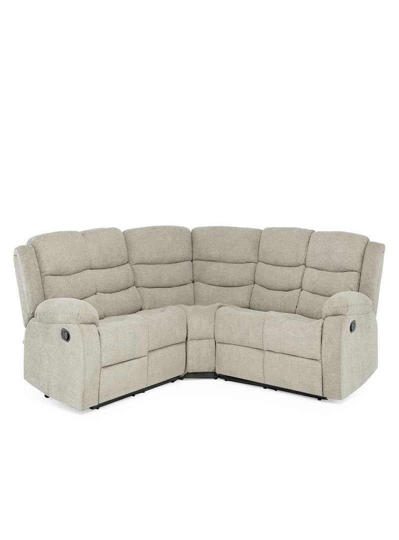 SECCIONAL RECLINABLE CURVO NEW BEIGE + POSAVASOS DE ALUMINIO-4