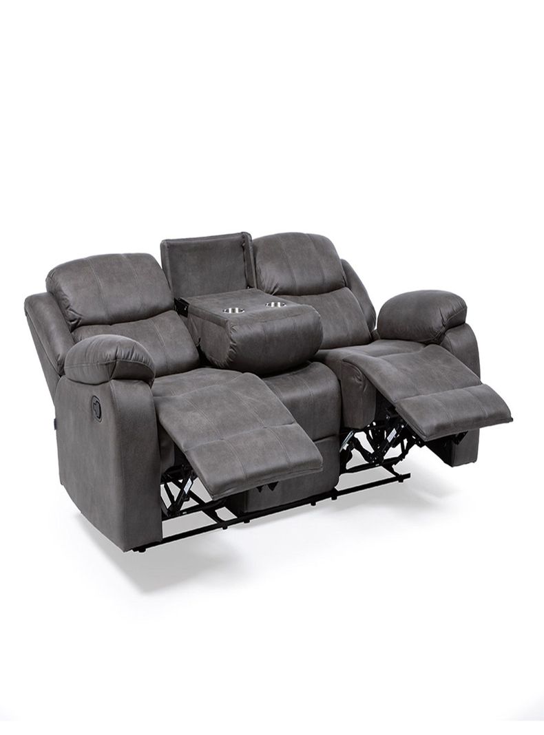 SOFA RECLINABLE CON POSAVASOS 3 CUERPOS ISABEL GREY-1