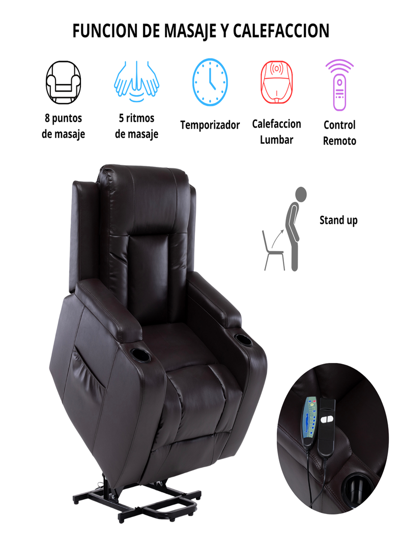 BERGER STAND UP BROWN CON VIBROMASAJE 8 PUNTOS + CONTROL REMOTO + CALEFACCION-2