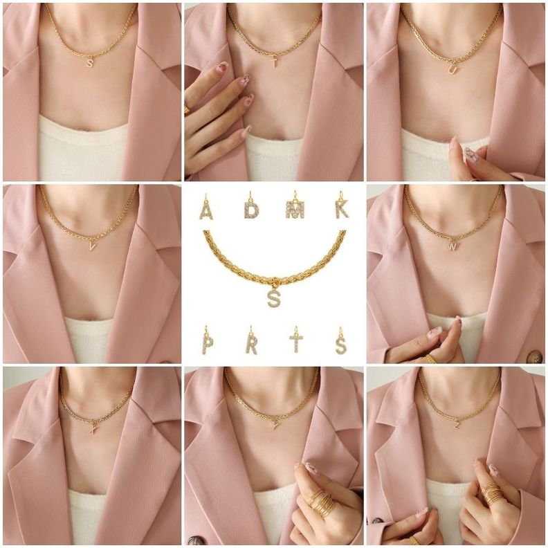 Collar Baño Oro 18k Letra Inicial B Brillitos Tejido Dragón-3