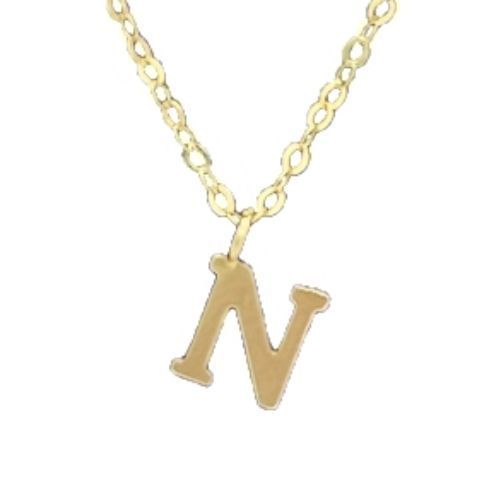 CADENA ESLABONES ORO 18K COLGANTE LETRA INICIAL N 18K-0