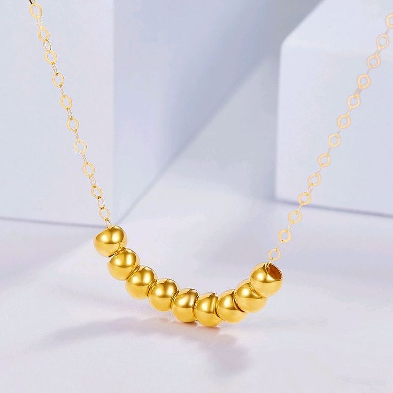 Cadena Eslabones Oro Amarillo 18k Pelotitas 18k-1