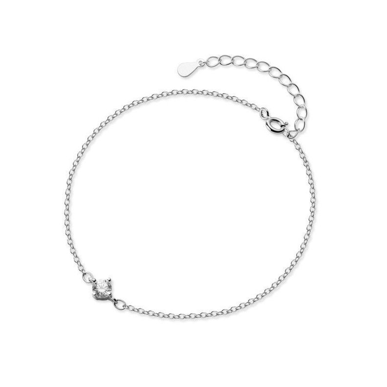 Pulsera Plata 925 Punto De Luz Plateado
