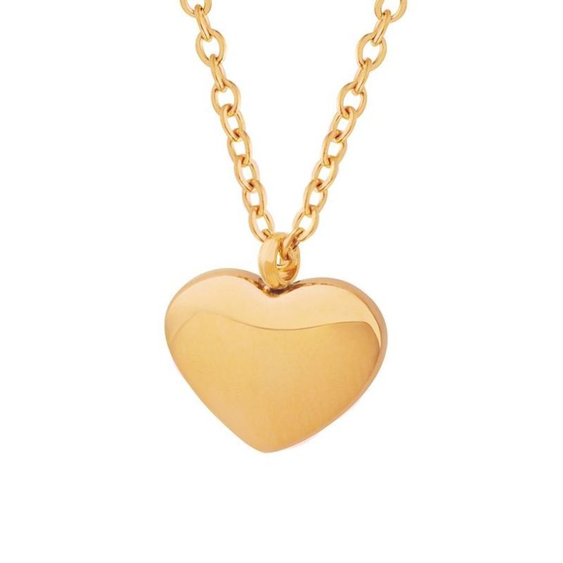 Collar Baño Oro Rosado 18k Corazón Liso-0
