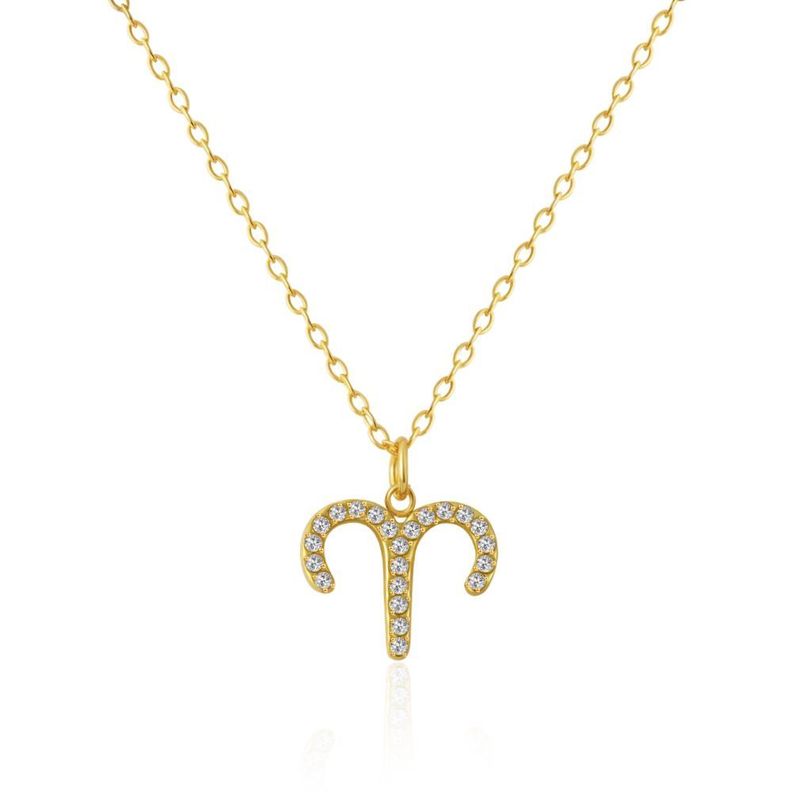Collar Bano Oro 18k Signo Zodiaco Aries Dorado
