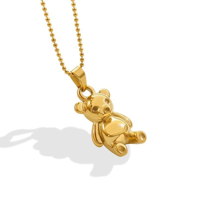 Collar Baño Oro Amarillo 18 Kilates Pelotitas Osito-0