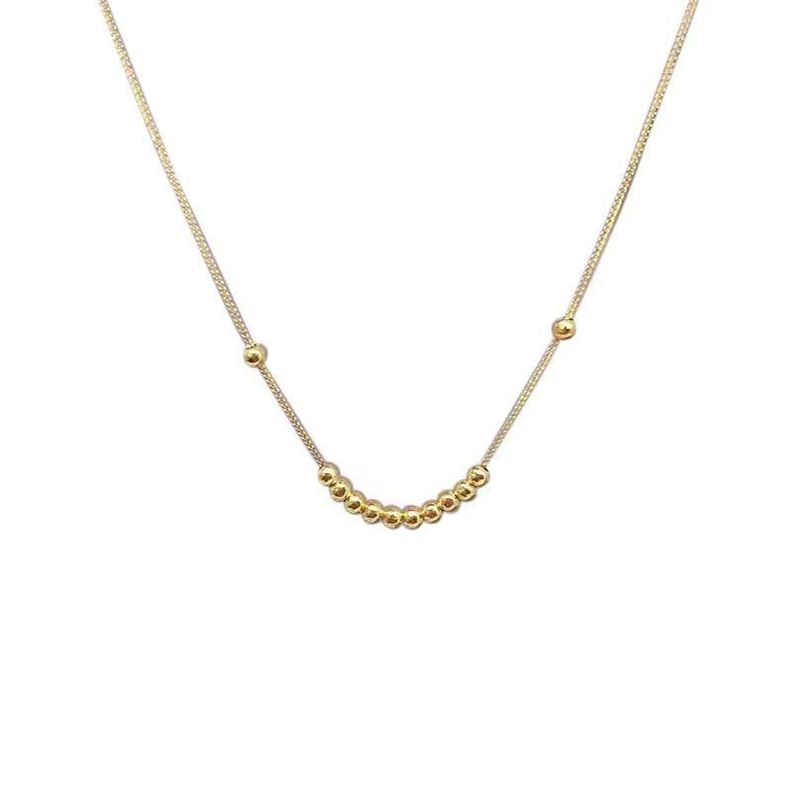 CADENA TEJIDA ORO AMARILLO 18K COLGANTE 12 PELOTITAS 18K-0
