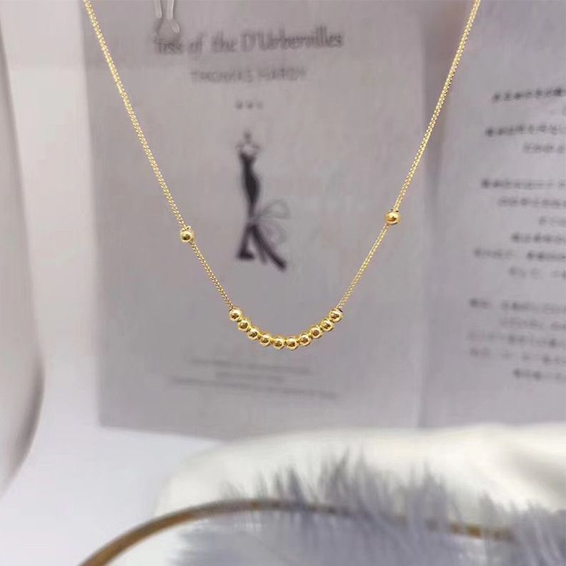 CADENA TEJIDA ORO AMARILLO 18K COLGANTE 12 PELOTITAS 18K-2