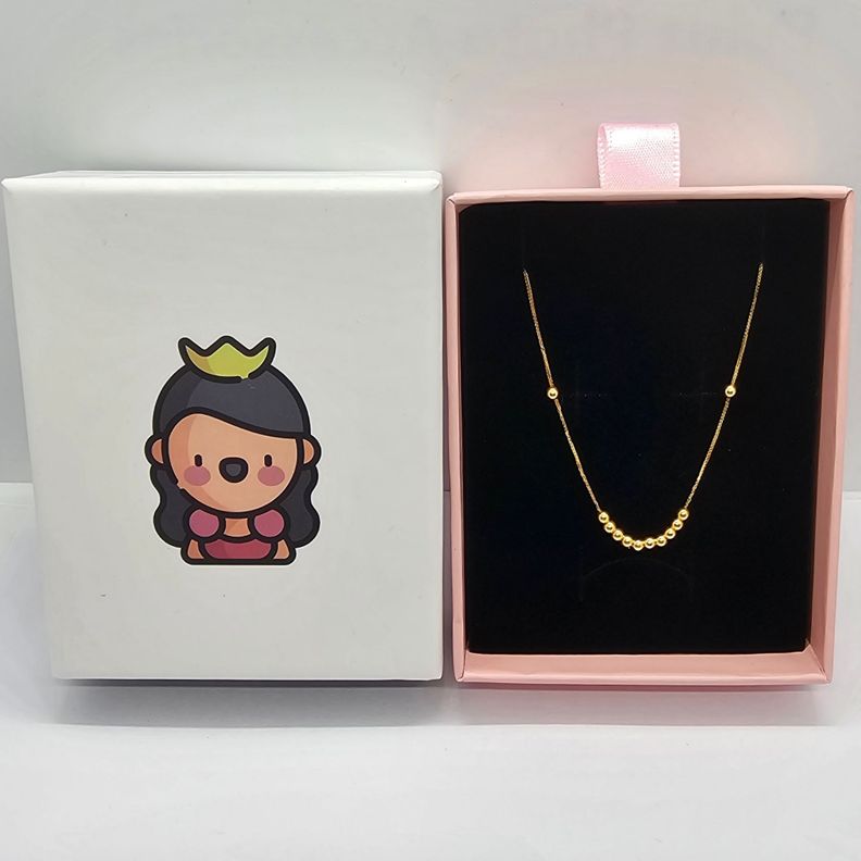 CADENA TEJIDA ORO AMARILLO 18K COLGANTE 12 PELOTITAS 18K-7