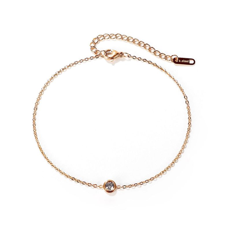 Pulsera Baño Oro Rosado 18k Punto De Luz-0