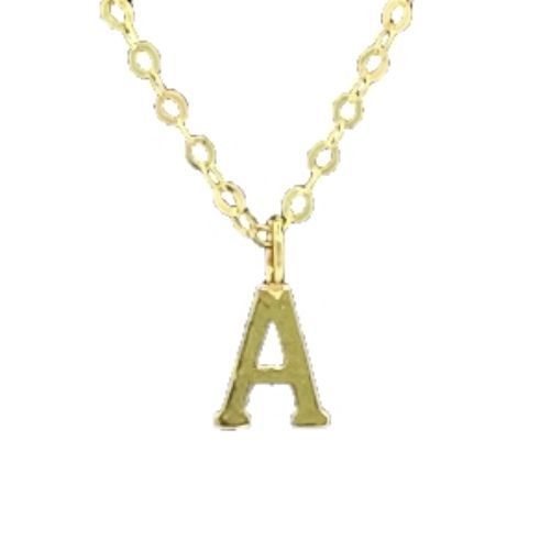 Cadena Eslabones Oro Amarillo 18k Colgante Letra Inicial A 18k-0
