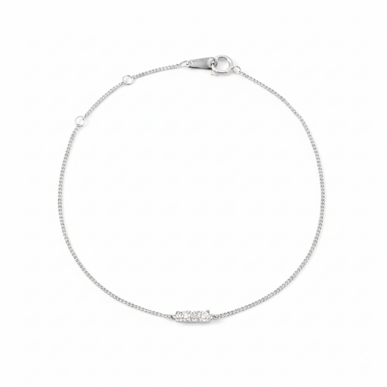 Pulsera Plata 925 Brillitos X3 Plateado