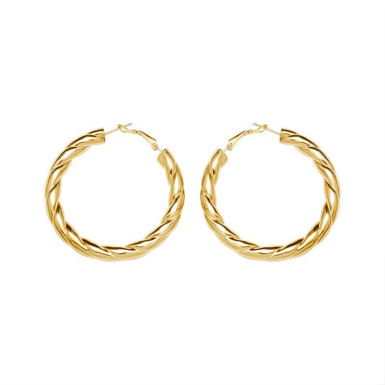 Aros Bano Oro 18k Enroscados M Dorado