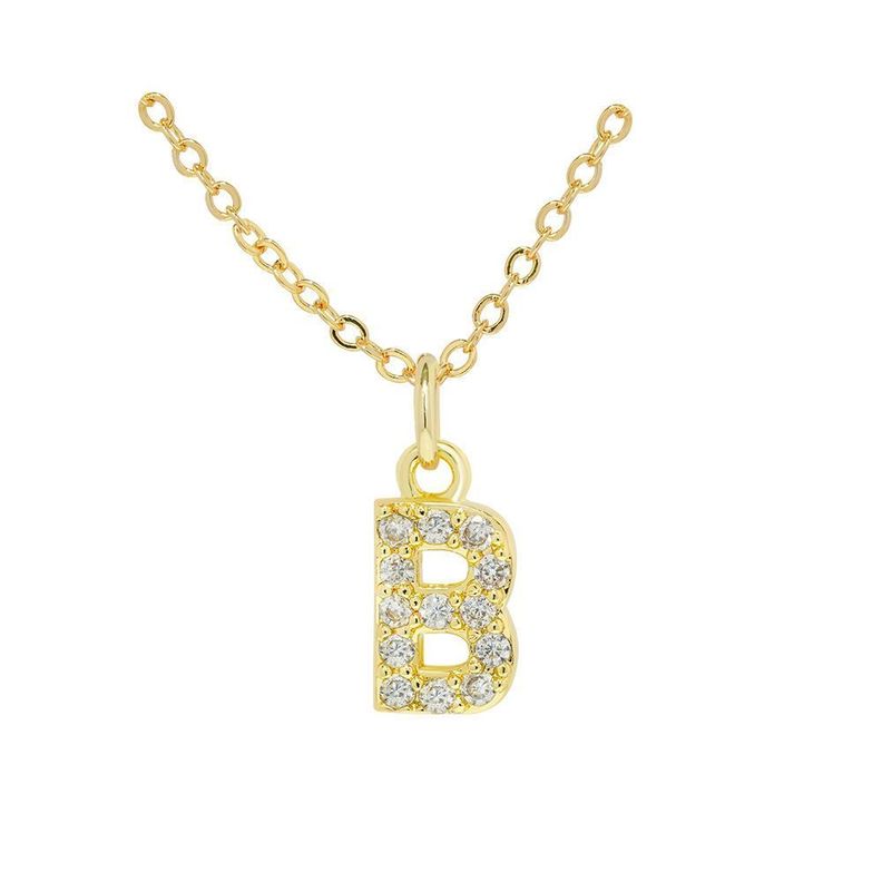 Collar Bano Oro 18k Letra Inicial B Brillitos