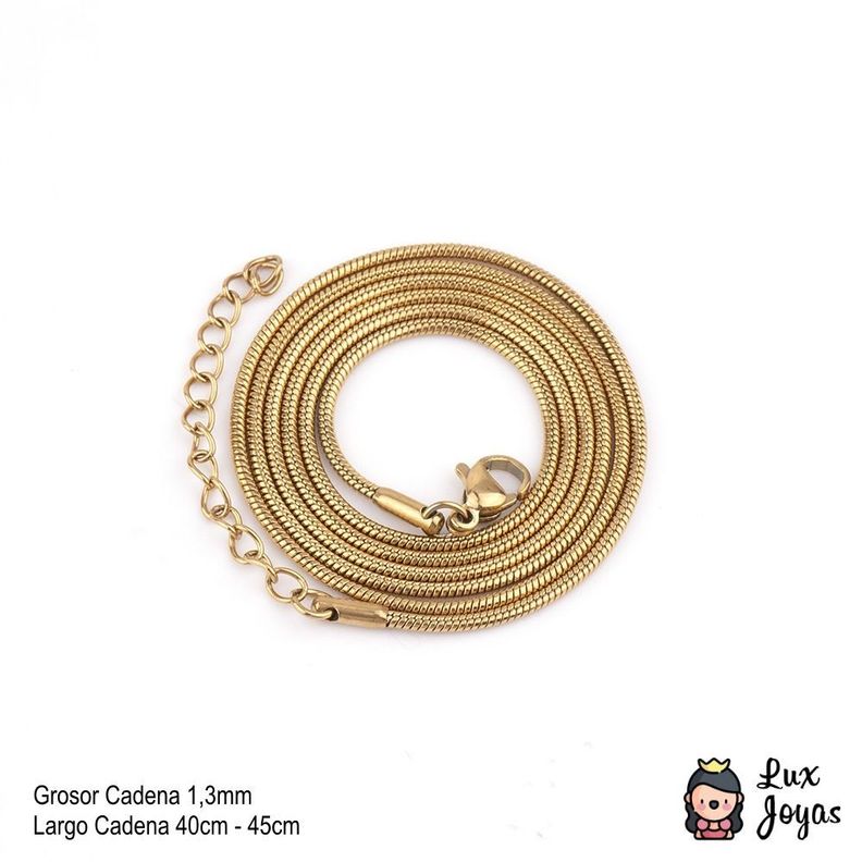 Cadena Baño Oro Amarillo 18 Kilates Cola De Topo-5