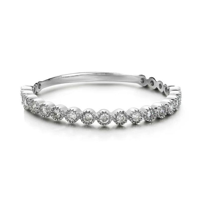 Anillo Plata 925 Medio Cintillo Circ