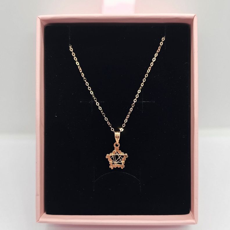 CADENA ESLABONES ORO ROSADO 18K COLGANTE ESTRELLA ENREDADO 18K-3