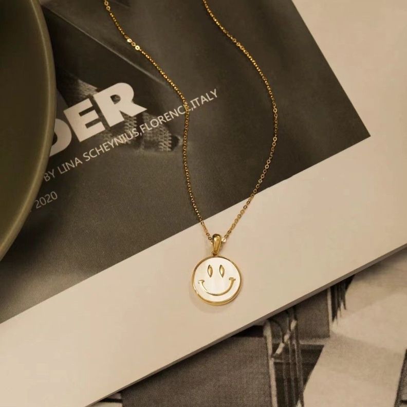 CADENA ESLABONES ORO AMARILLO 18K COLGANTE SMILE NÁCAR 18K-2