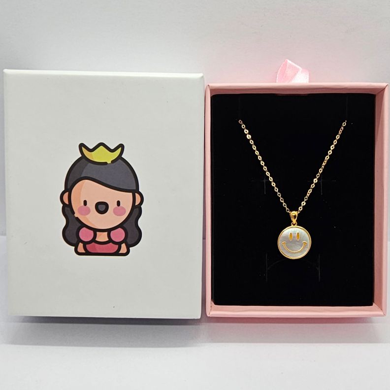 CADENA ESLABONES ORO AMARILLO 18K COLGANTE SMILE NÁCAR 18K-4