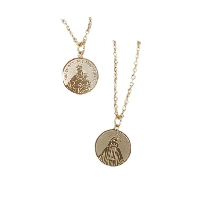 Collar Baño Oro Amarillo 18k Medalla Virgen