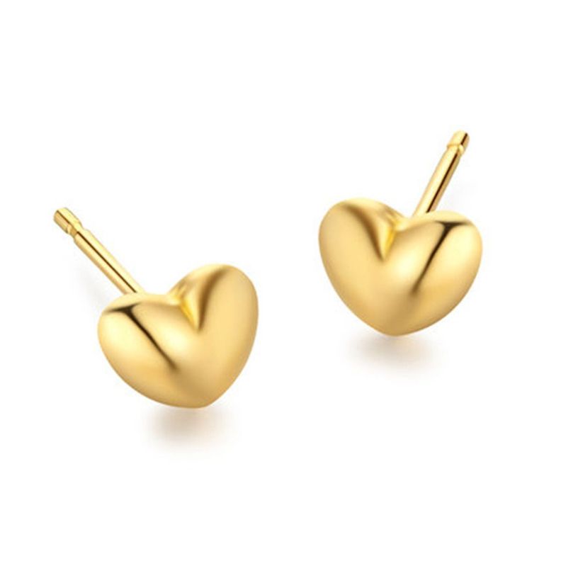 AROS PEGADOS CORAZÓN ORO AMARILLO 18K-0