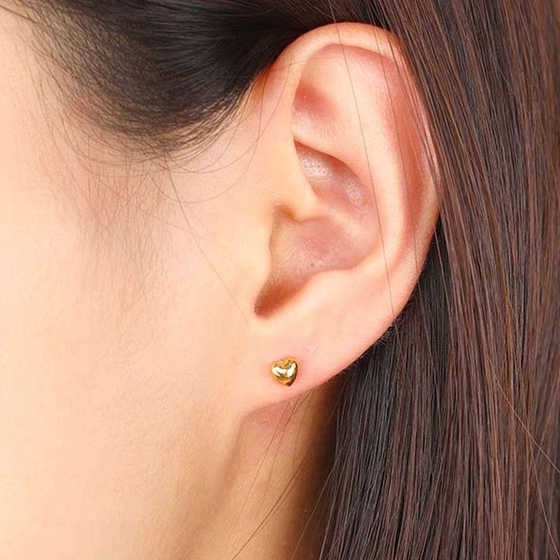 AROS PEGADOS CORAZÓN ORO AMARILLO 18K-4