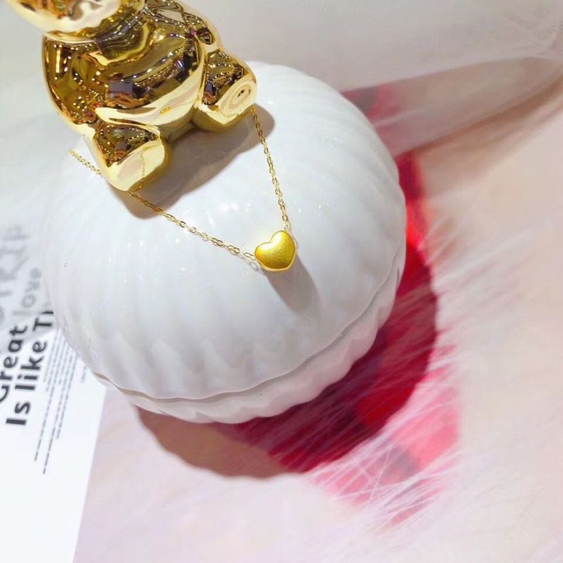 CADENA ESLABONES ORO AMARILLO 18K COLGANTE CORAZÓN SATINADO ORO 24K-2