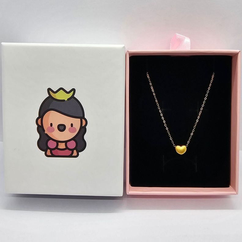 CADENA ESLABONES ORO AMARILLO 18K COLGANTE CORAZÓN SATINADO ORO 24K-6